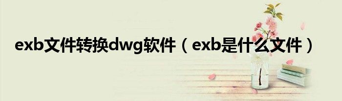 exb文件转换dwg软件【exb是什么文件】