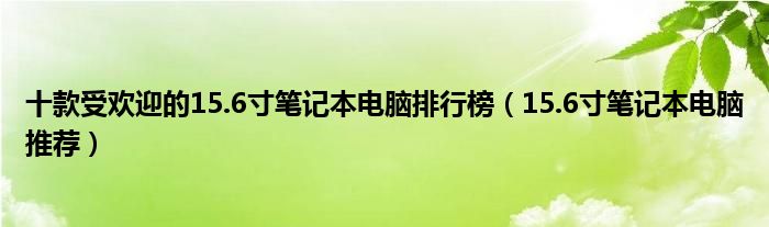 十款受欢迎的15.6寸笔记本电脑排行榜【15.6寸笔记本电脑推荐】