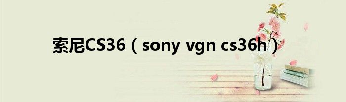 索尼CS36【sony vgn cs36h】