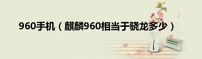 960手机【麒麟960相当于骁龙多少】