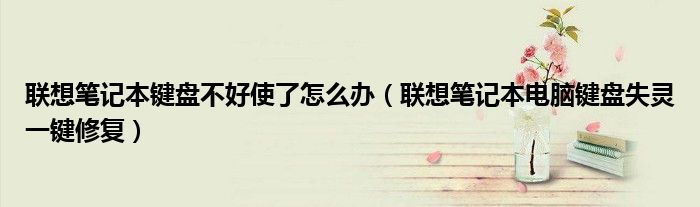 联想笔记本键盘不好使了怎么办【联想笔记本电脑键盘失灵一键修复】