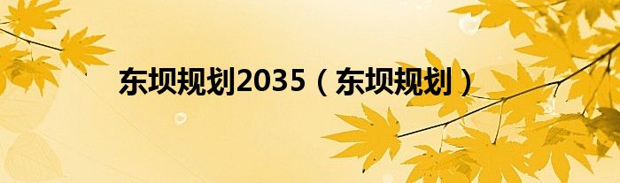 东坝规划2035【东坝规划】