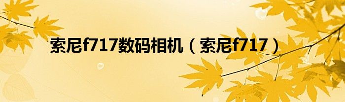 索尼f717数码相机【索尼f717】