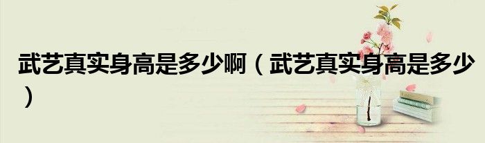 武艺真实身高是多少啊【武艺真实身高是多少】