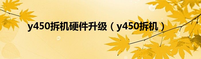 y450拆机硬件升级【y450拆机】