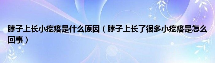 脖子上长小疙瘩是什么原因【脖子上长了很多小疙瘩是怎么回事】