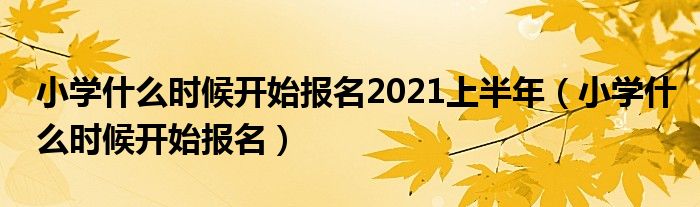 小学什么时候开始报名2021上半年【小学什么时候开始报名】