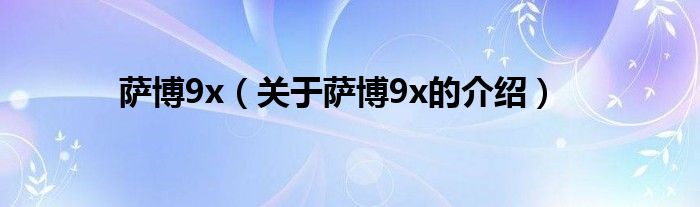 萨博9x【关于萨博9x的介绍】
