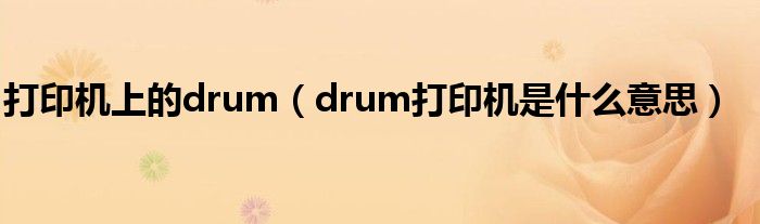 打印机上的drum【drum打印机是什么意思】