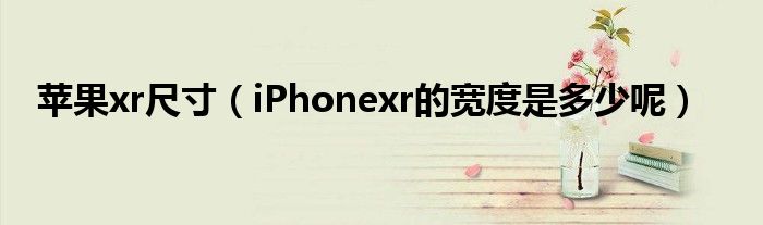 苹果xr尺寸【iPhonexr的宽度是多少呢】