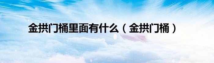 金拱门桶里面有什么【金拱门桶】