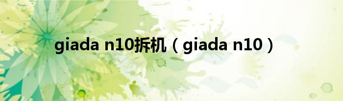 giada n10拆机【giada n10】