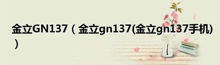 金立GN137【金立gn137(金立gn137手机)】