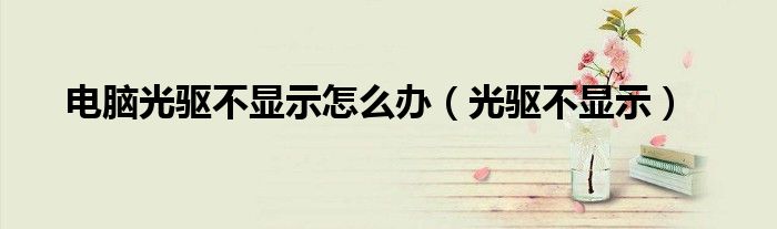 电脑光驱不显示怎么办【光驱不显示】