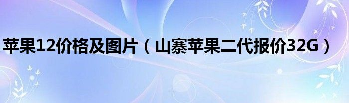 苹果12价格及图片【山寨苹果二代报价32G】