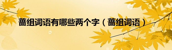 蔷组词语有哪些两个字【蔷组词语】