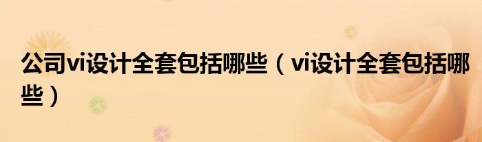 公司vi设计全套包括哪些【vi设计全套包括哪些】