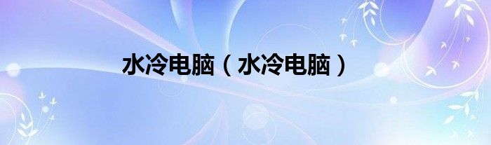 水冷电脑【水冷电脑】