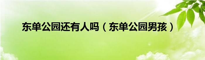 东单公园还有人吗【东单公园男孩】