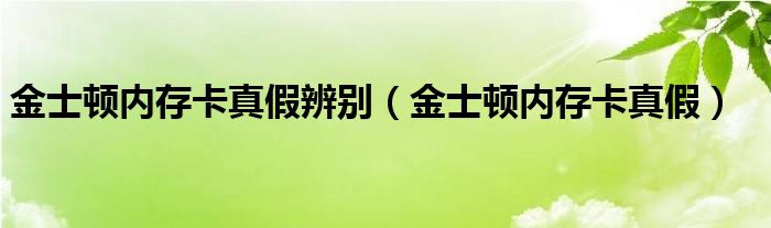 金士顿内存卡真假辨别【金士顿内存卡真假】