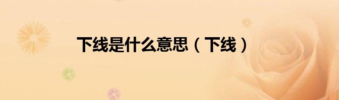 下线是什么意思【下线】