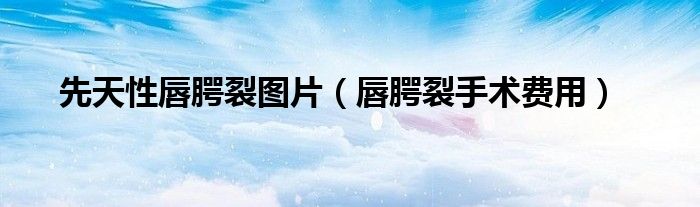 先天性唇腭裂图片【唇腭裂手术费用】
