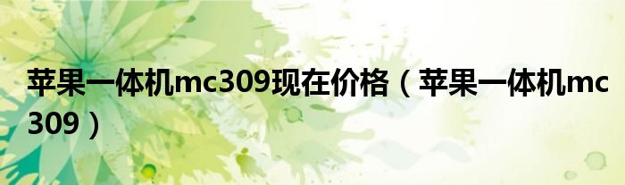 苹果一体机mc309现在价格【苹果一体机mc309】