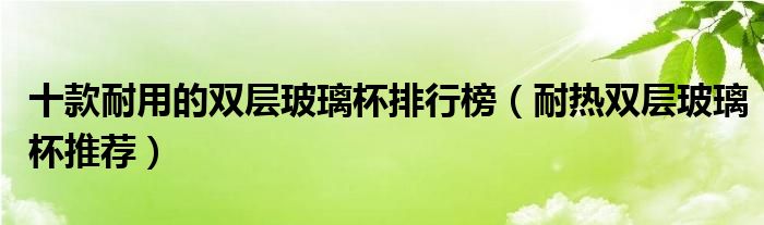 十款耐用的双层玻璃杯排行榜【耐热双层玻璃杯推荐】