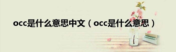 occ是什么意思中文【occ是什么意思】