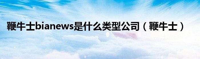 鞭牛士bianews是什么类型公司【鞭牛士】