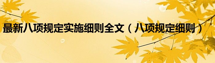 最新八项规定实施细则全文【八项规定细则】