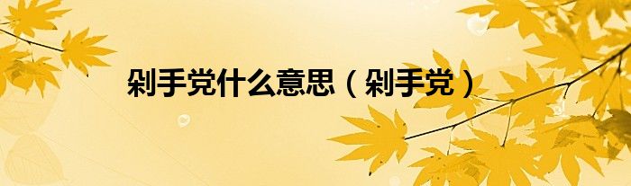 剁手党什么意思【剁手党】