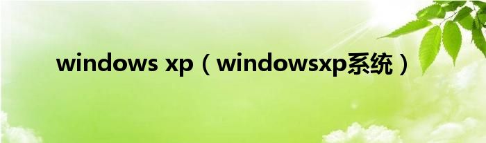 windows xp【windowsxp系统】