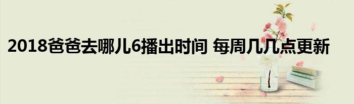 2018爸爸去哪儿6播出时间 每周几几点更新
