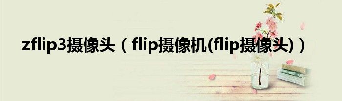 zflip3摄像头【flip摄像机(flip摄像头)】