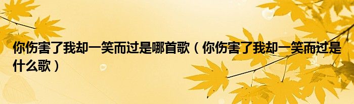 你伤害了我却一笑而过是哪首歌【你伤害了我却一笑而过是什么歌】