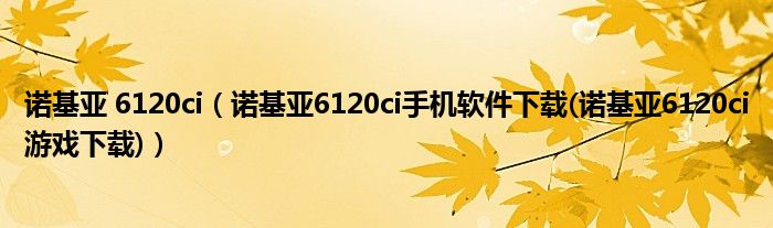 诺基亚 6120ci【诺基亚6120ci手机软件下载(诺基亚6120ci游戏下载)】