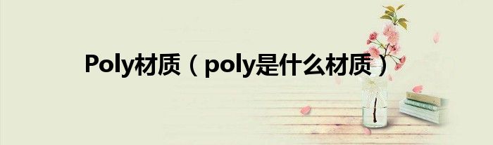 Poly材质【poly是什么材质】