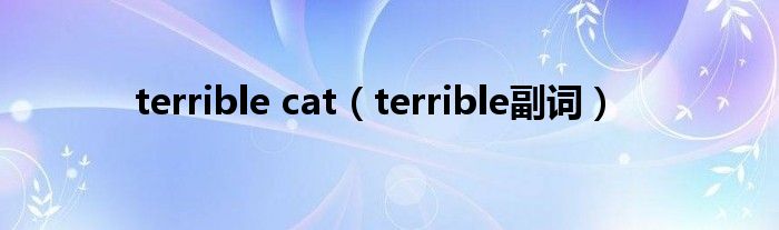 terrible cat【terrible副词】