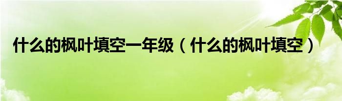 什么的枫叶填空一年级【什么的枫叶填空】