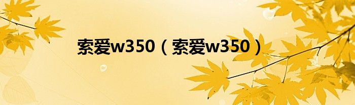 索爱w350【索爱w350】