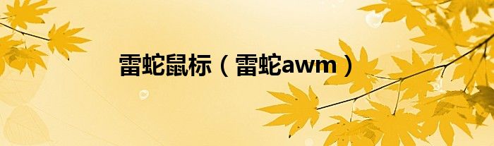 雷蛇鼠标【雷蛇awm】