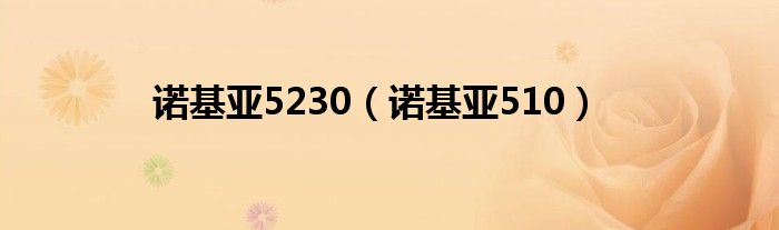 诺基亚5230【诺基亚510】