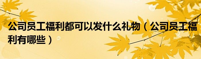 公司员工福利都可以发什么礼物【公司员工福利有哪些】