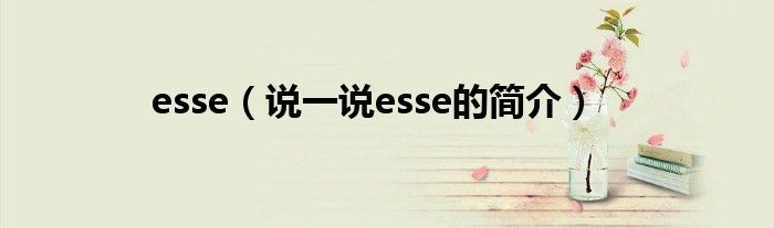 esse【说一说esse的简介】