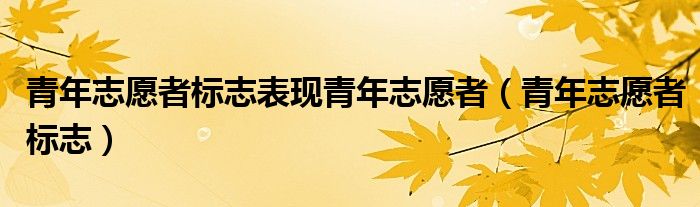 青年志愿者标志表现青年志愿者【青年志愿者标志】