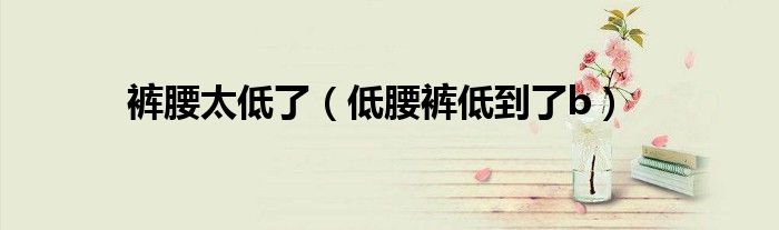 裤腰太低了【低腰裤低到了b】