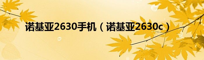 诺基亚2630手机【诺基亚2630c】