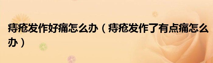 痔疮发作好痛怎么办【痔疮发作了有点痛怎么办】