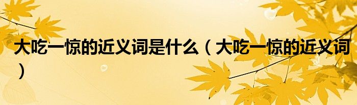 大吃一惊的近义词是什么【大吃一惊的近义词】